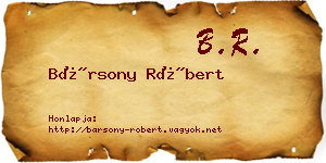 Bársony Róbert névjegykártya